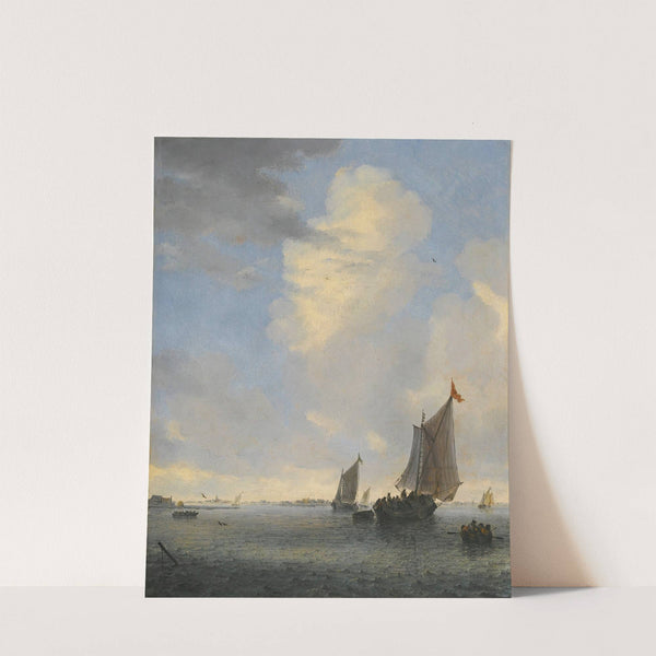 Wijdschip And Other Small Dutch Vessels At The Mouth Of An Estuary by Jacob Salomonsz. van Ruysdael
