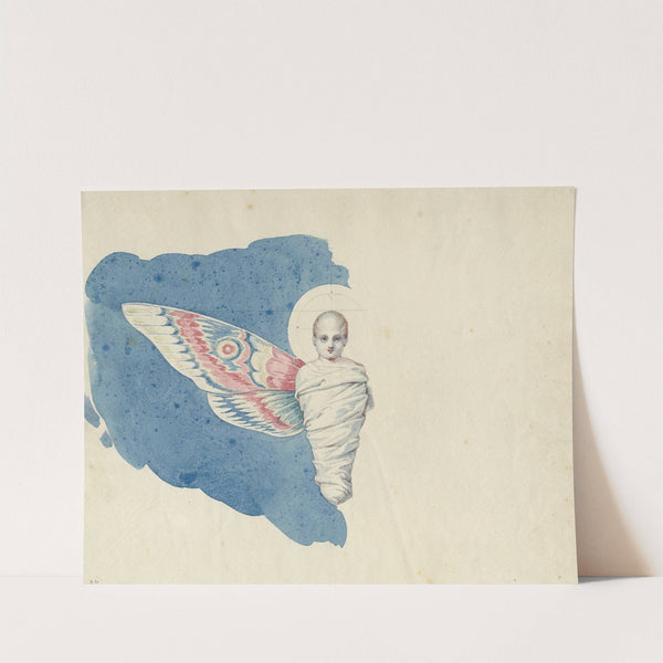 Wikkelkind met vlindervleugel en aureool: De Kinderziel by David Humbert de Superville