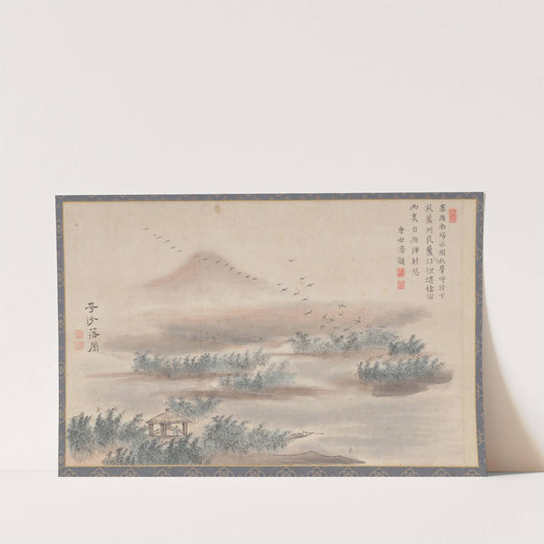 Wild Geese Descending on a Sandbar, from Eight Views of Xiao-Xiang (1788) by Tani Bunchō