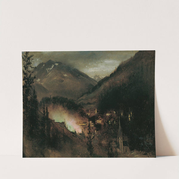 Wildbad Gastein am Abend (bei bengalischer Beleuchtung) (1877) by Anton Romako