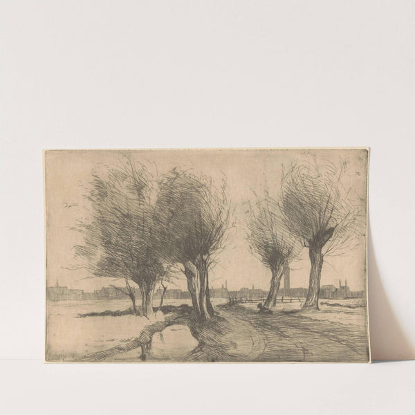 Wilgen aan de sloot in de Binckhorst in Den Haag (1888-1934) by Willem Adrianus Grondhout