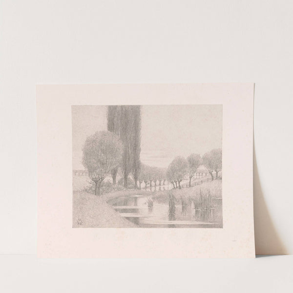 Wilgen en populieren langs een rivier (1898) by Simon Moulijn