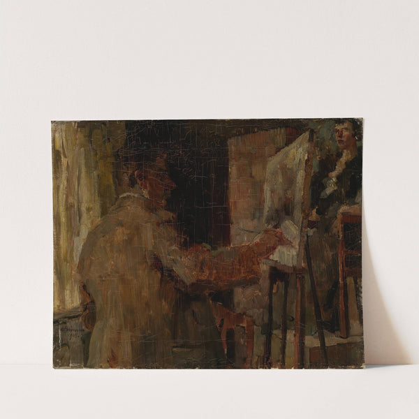 Wilhelm Trübner im Atelier by Arthur Grimm