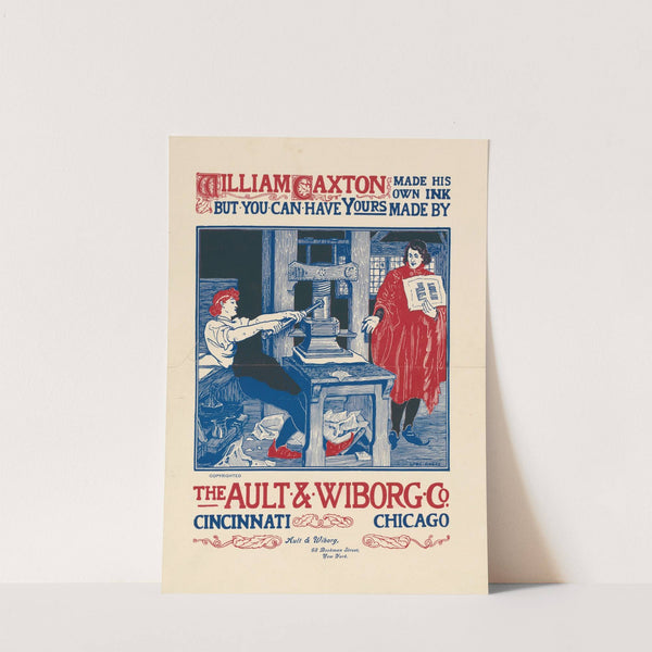 William Caxton Made His Own Ink by The Ault & Wiborg Co. (1896) by Louis Rhead