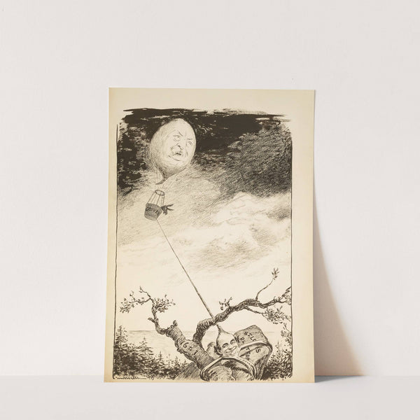 William Jennings Bryan is a weight holding down the Democratic Party and Grover Cleveland, depicted as a hot air balloon. (1908) by William Henry Walker