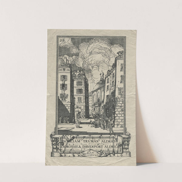 William Truman Aldrich and Dorthea Davenport Aldrich, Ex Libris inscribed by Frederick Garrison Hall