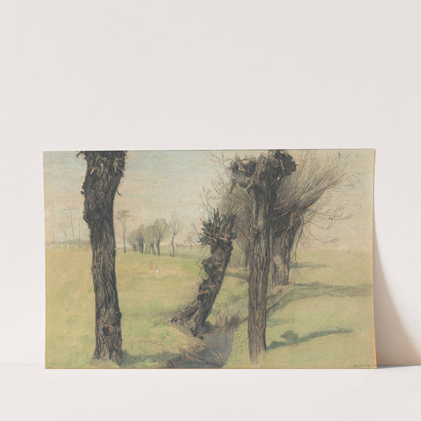 Willow trees at a brook by Emilie Mediz-Pelikan