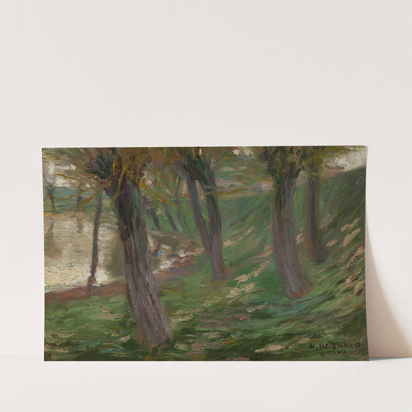 Willows at a pond by Henryk Uziembło