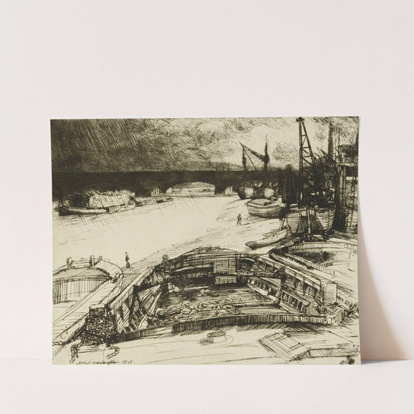 Wind and Rain on the Thames by Donald Shaw MacLaughlan