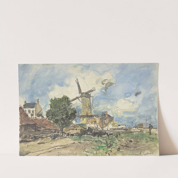 Wind Mill at Antwerp by Johan Barthold Jongkind