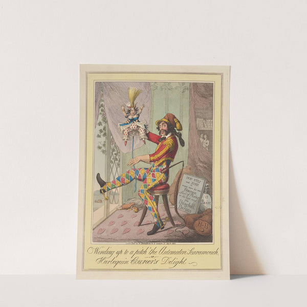 Winding up to a pitch, the automaton Scaramouch, – or, – Harlequin courier’s delight. (1821) by Theodore Lane