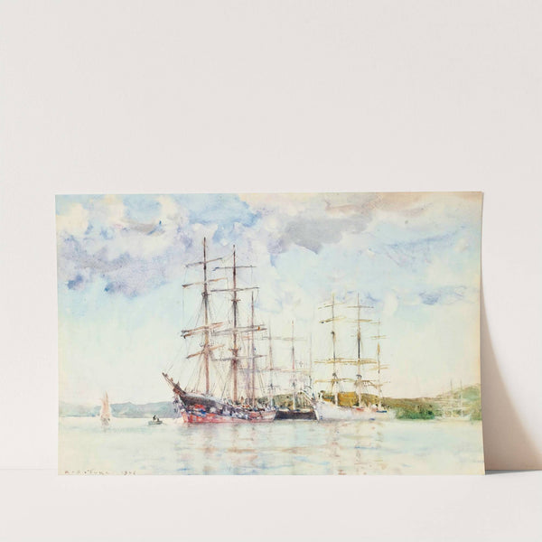 Windjammers At Anchor In Carrick Roads (1906) by Henry Scott Tuke