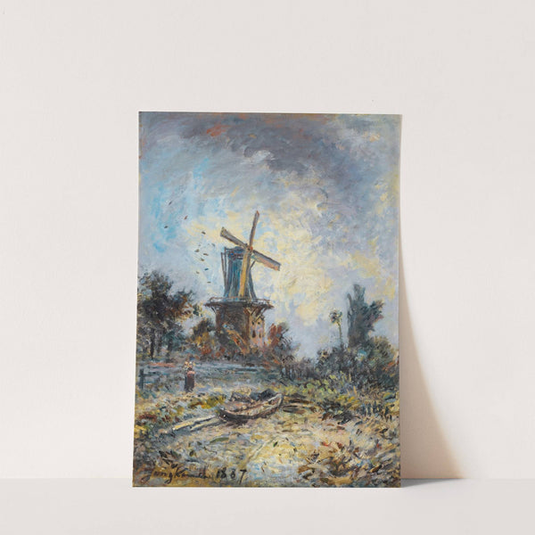 Windmill In Dordrecht (1887) by Johan Barthold Jongkind