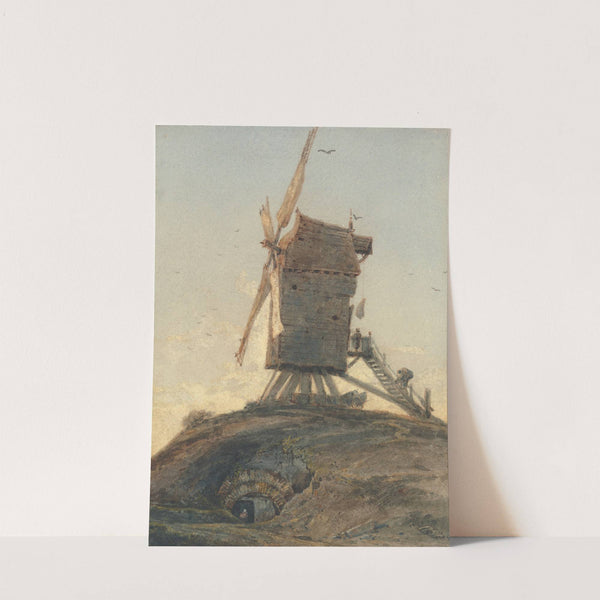 Windmill on a Knoll in a Landscape by François Louis Thomas Francia
