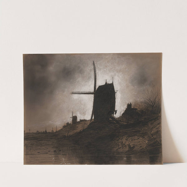 Windmills in a Landscape (c. 1850–90) by Eugène Deshayes
