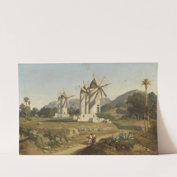 Windmills in Mallorca by Adolphe-Paul-Emile Balfourier