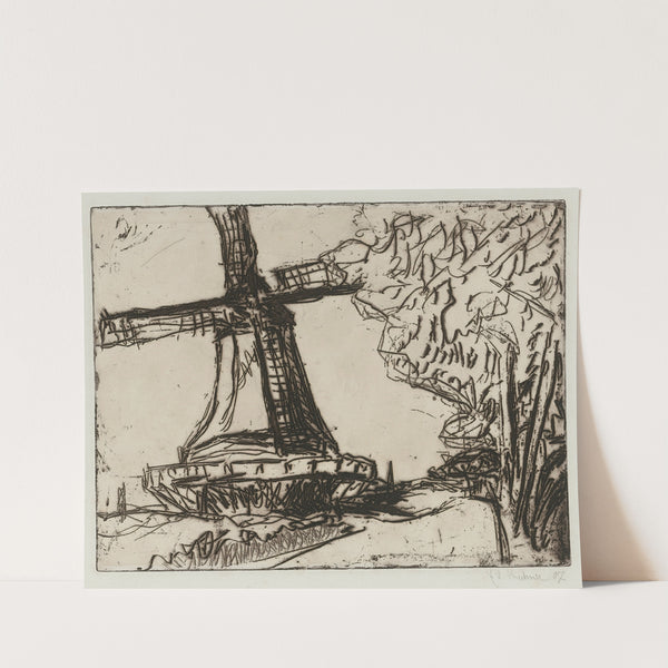 Windmühle Auf Fehmarn (Dube E 48) (1908) by Ernst Ludwig Kirchner