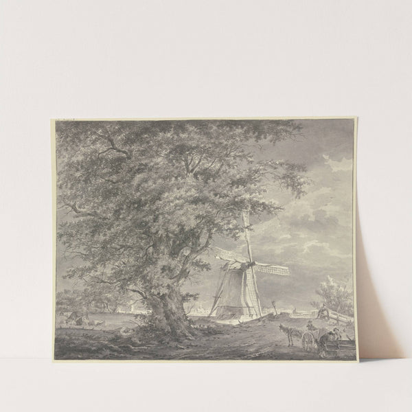 Windmühle bei einem Eichbaum by Hermanus van Brussel