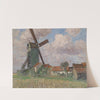 Windmühle und Dorf in Belgien by Alfred Zoff