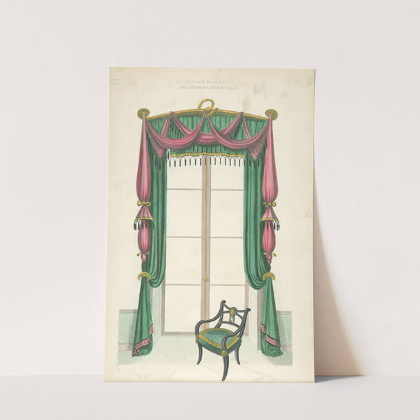 Window drapery and drawing room chair. by Thomas Sheraton