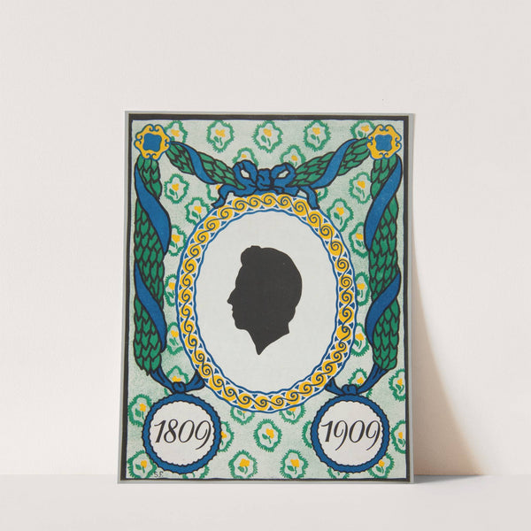 Window sticker on the occasion of the 100th anniversary of Juliusz Słowacki's birth by Stefan Filipkiewicz