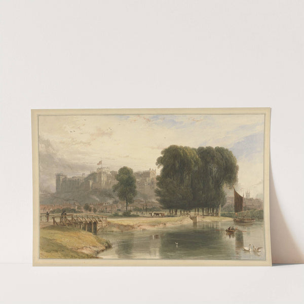 Windsor Castle from near Brocas Meadows (1827) by William Daniell