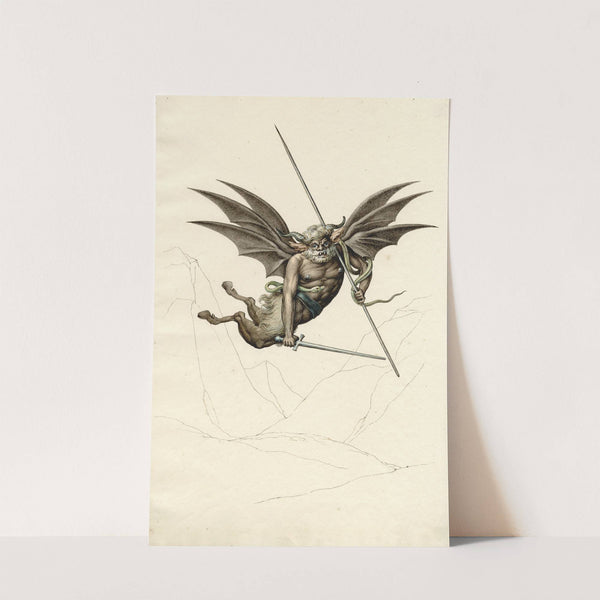 Winged devil, from a fresco in the Camposanto at Pisa by David Humbert de Superville