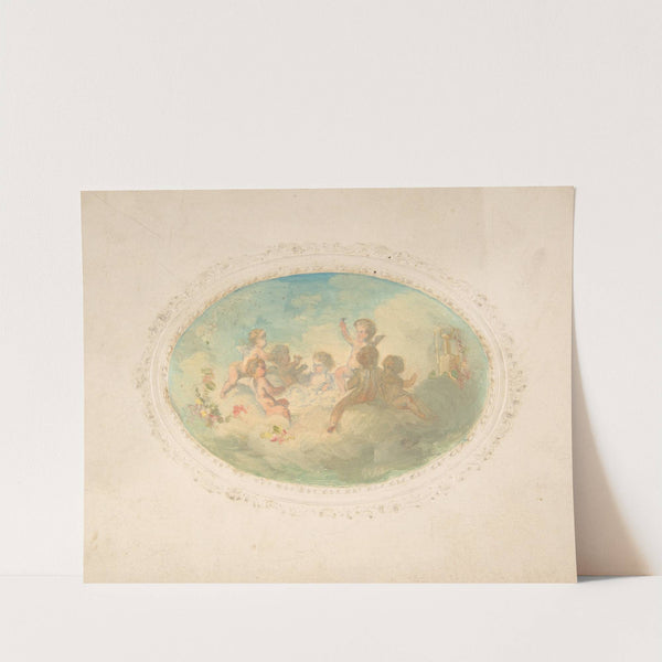 Winged putti at a banquet by Jules-Edmond-Charles Lachaise