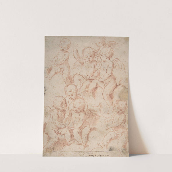 Winged Putti with Open Music Books by Lorenzo Pasinelli