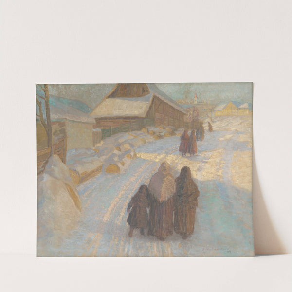 Winter in the village by Elemír Halász-Hradil