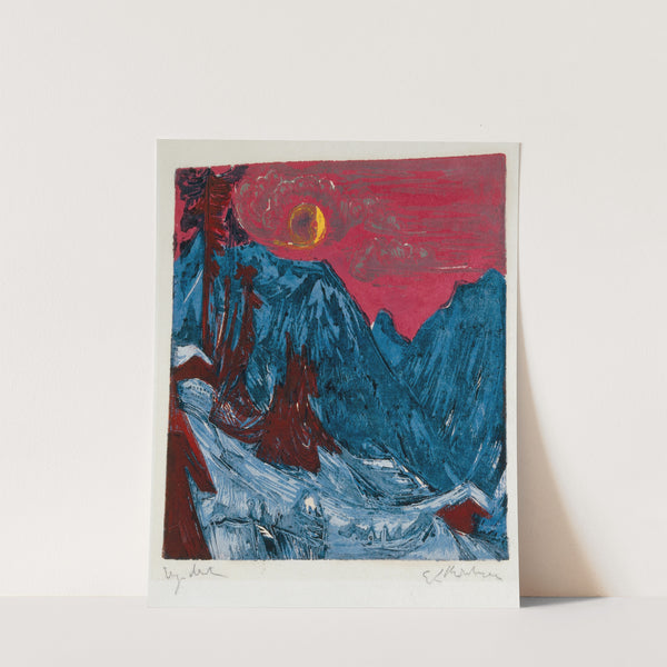 Winter Landscape in Moonlight (1919) by Ernst Ludwig Kirchner