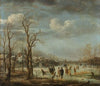 Winter Landscape near a Town with Bare Trees