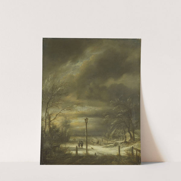 Winter Landscape near Haarlem with a Lamppost (ca. 1670 – 1680) by Jacob van Ruisdael