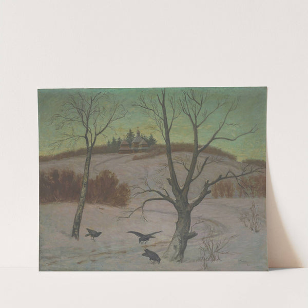 Winter Landscape with a Church by Andrej Kováčik