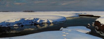 Winter landscape with a river (1907)