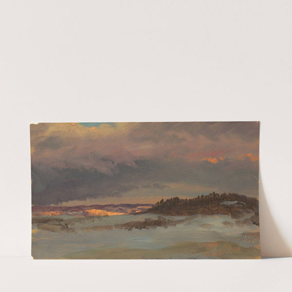Winter Landscape with Blue Hill at Sunset, Hudson, New York (1870–75) by Frederic Edwin Church