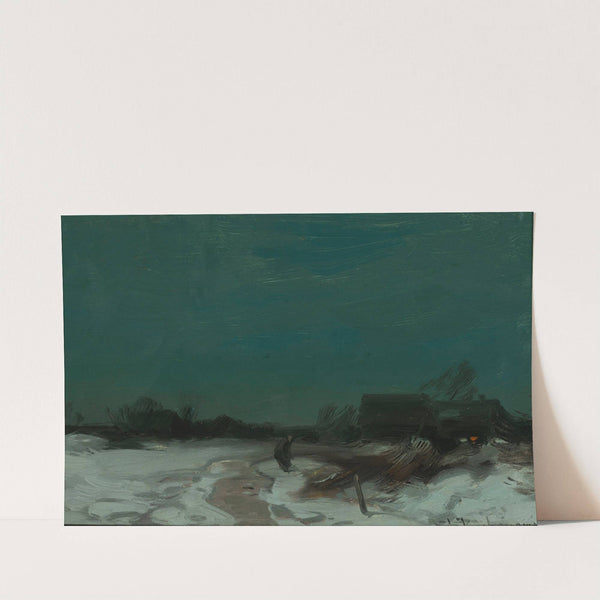 Winter landscape with cottages (1890 - 1900) by Roman Kazimierz Kochanowski