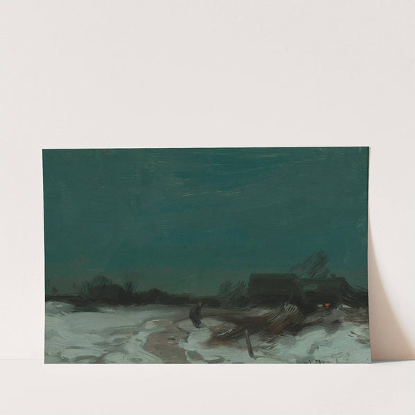 Winter landscape with cottages by Roman Kazimierz Kochanowski