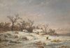 Winter landscape with decorative figures