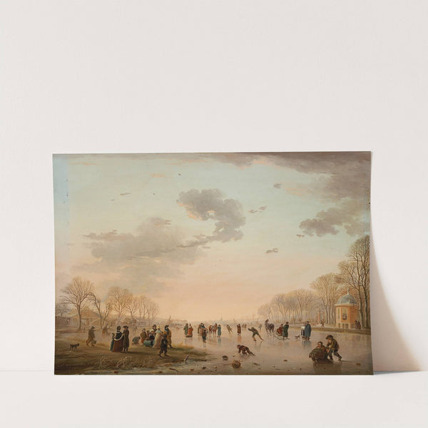 Winter Landscape with Ice Skaters on a River by Andries Vermeulen