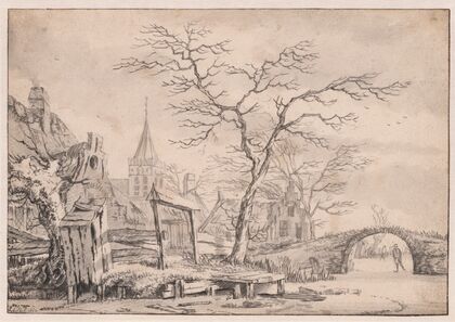 Winter Landscape with Skater (1662) — size preview