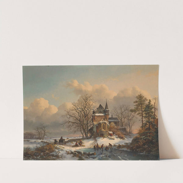 Winter landscape with skaters (1859) by Frederik Marinus Kruseman
