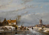 Winter landscape with skaters and a koek-en-zopie