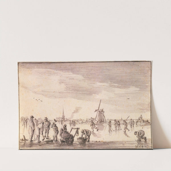 Winter Landscape with Skaters and Fishermen by Jan van Goyen