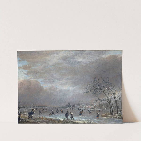 Winter Landscape with Skaters on a Frozen River by Aert van der Neer