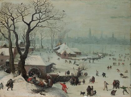Winter Landscape with Snowfall near Antwerp