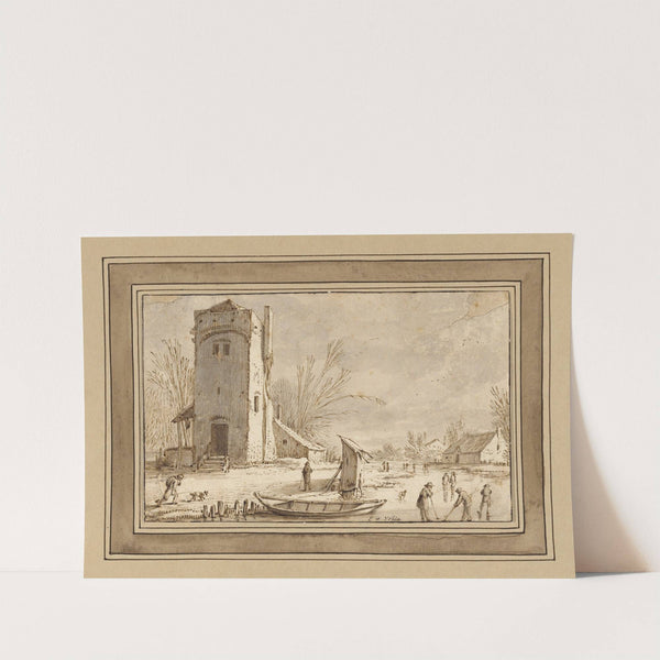 Winter Landscape with Tower by Esaias van de Velde