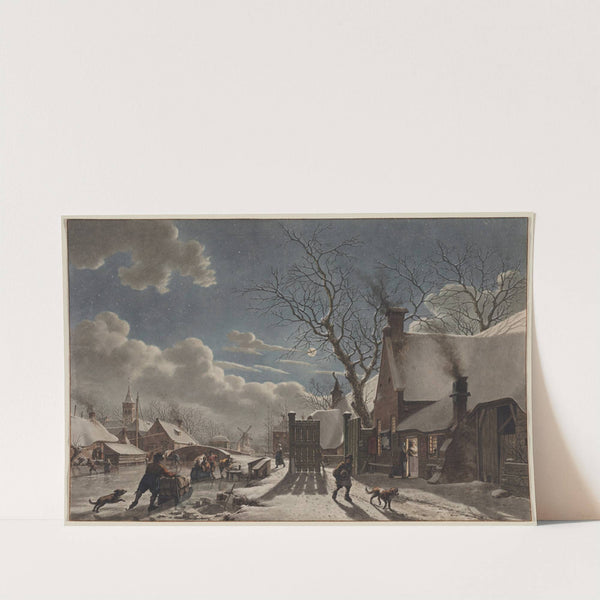 Winter Night in a Dutch Town (1797) by Jacob Cats