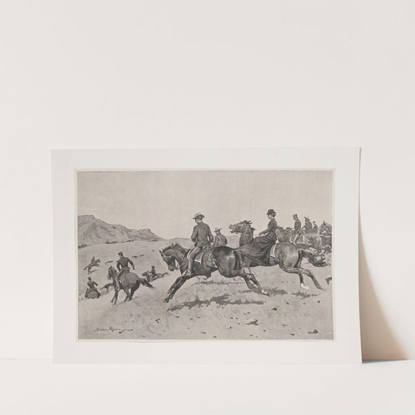 Winter pastimes at an army’s post in the southwest–a run with the hounds (1897) by Frederic Remington