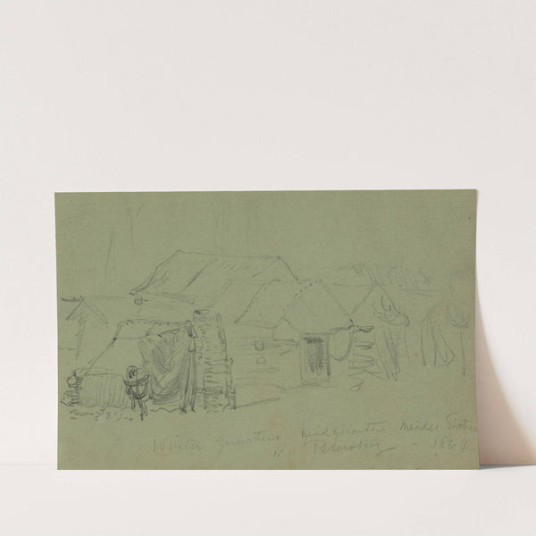 Winter quarters headquarters Meades Station nr. Petersburg by Alfred Rudolph Waud